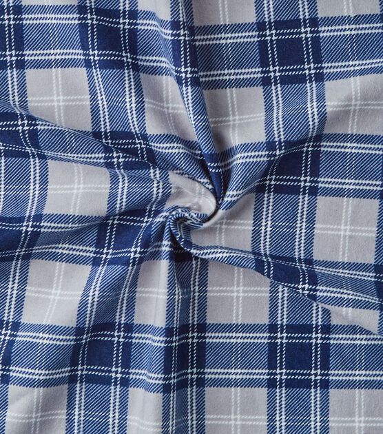 Eddie Bauer Plaid Blue & Gray Flannel Prints Fabric, , hi-res, image 4