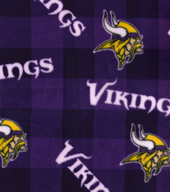 Fabric Traditions Minnesota Vikings Fleece Fabric Buffalo Check