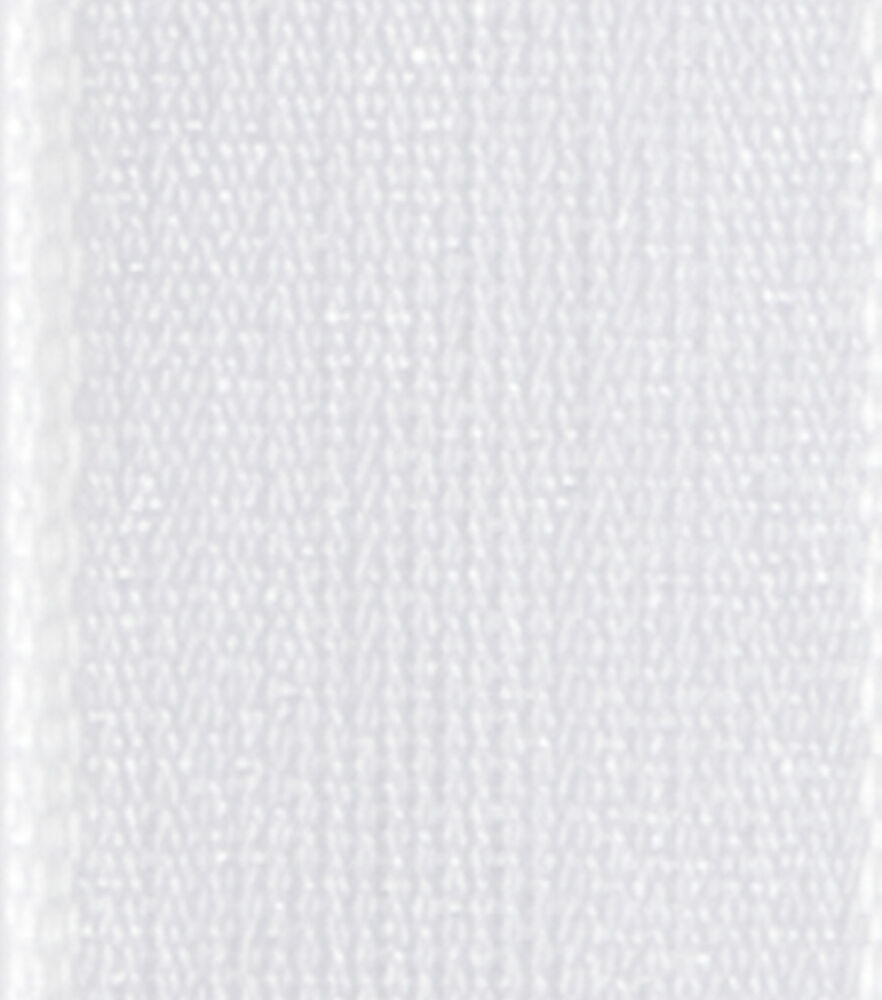 Offray 5/8" x 9' San Marino Solid Ribbon, White, swatch