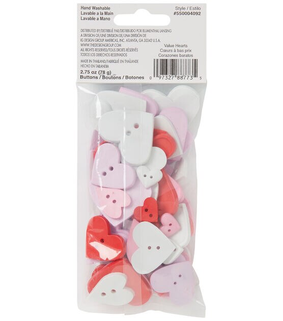 Favorite Findings 3oz Pastel Heart 2 Hole Big Bag of Buttons, , hi-res, image 2