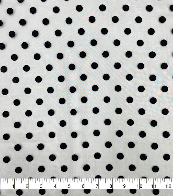 Black Flocked Dot Oragnza Fabric by Sew Sweet, , hi-res, image 4