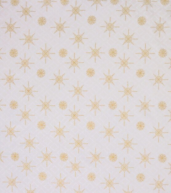 Metallic Snowflakes on White Christmas Cotton Fabric, , hi-res, image 2