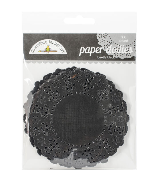 Pastry Tek Black Paper Doilies - Lace - 12 inch x 12 inch - 100 Count Box