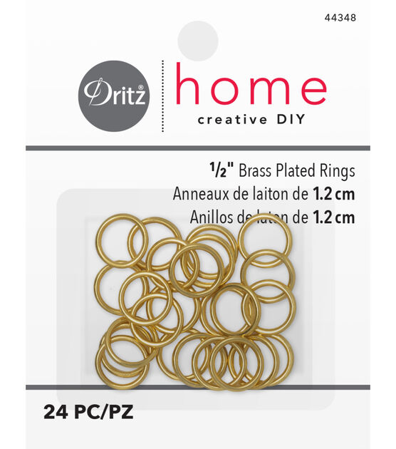 Dritz Home 1/2" Plastic Rings, 24 pc, Brass