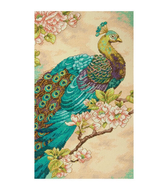 Dimensions 9" x 15" Indian Peacock Counted Cross Stitch Kit