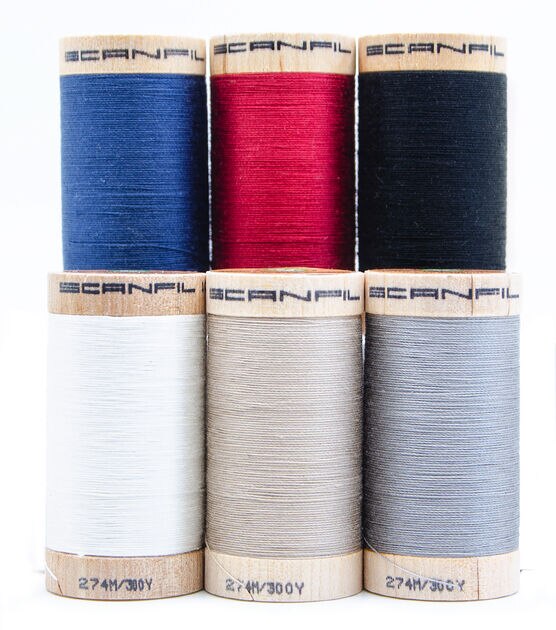 SCANFIL 300yd Organics Cotton 30wt Thread on Wooden Spools With Rack, , hi-res, image 12