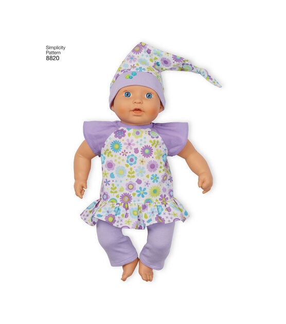 Simplicity S8820 Size 15" Baby Doll Clothes & Accessories Sewing Pattern, , hi-res, image 3