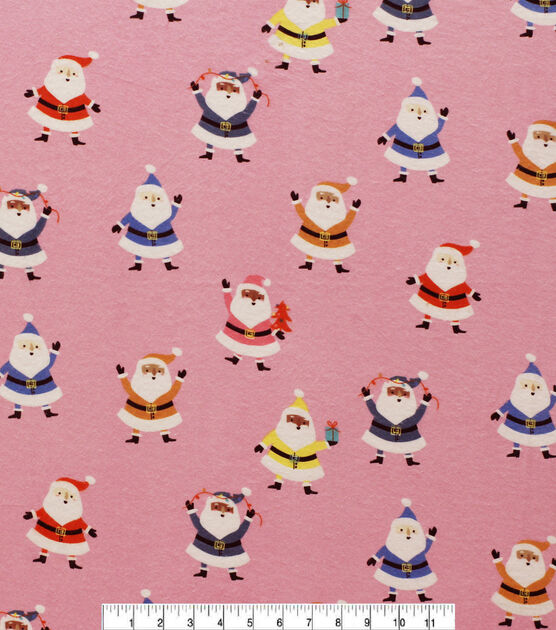 Multicolor Santa Super Snuggle Christmas Flannel Fabric, , hi-res, image 2