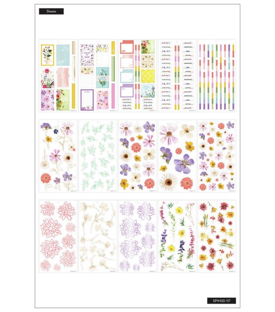 519pc Pressed Floral 30 Sheet Happy Planner Stickers, , hi-res, image 2