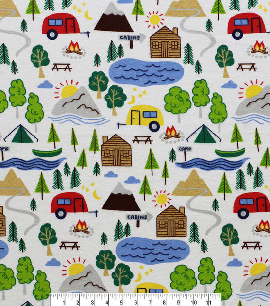 Camping Super Snuggle Flannel Fabric, , hi-res, image 2