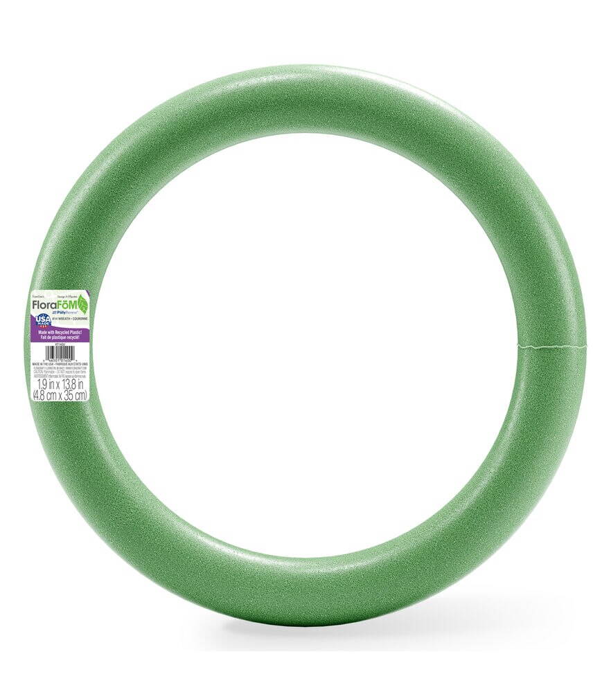 FloraCraft Green FloraFoM Extruded Wreath Base, 14 Inch, swatch, image 2