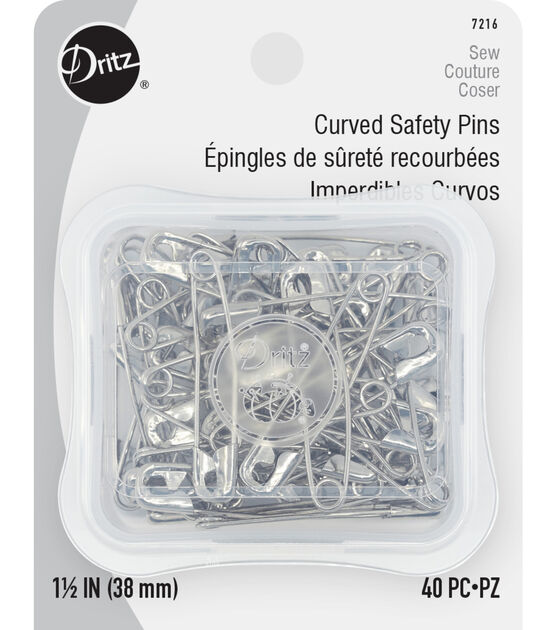 Dritz 40Ct 1 1/2'' Curved Safety Pins