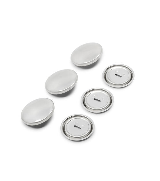 Dritz 1-1/8" Half Ball Cover Buttons, 3 pc, Nickel, , hi-res, image 3