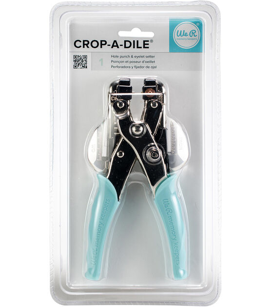 Crop-A-Dile Hole Punch and Eyelet Setter by We R Memory Keepers, Blue  Comfort Handle Bundle with 2 Sets of Metal Eyelets for Scrapbooking,  Sewing, Paper Craftin…