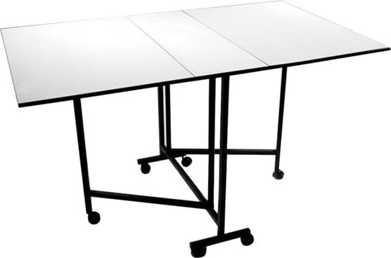Erinnyees Home Hobby Craft Table with Storage Shelves, Mobile Folding  Cutting Table for Large Fabric, Foldable Table for Home Office Sewing Room  Craft Room 