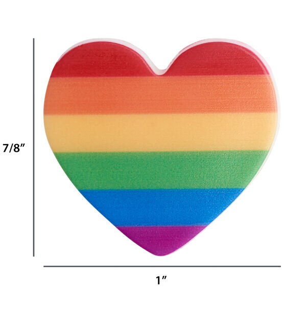 Flair Originals 1" Rainbow Striped Heart Shank Buttons 18pc, , hi-res, image 4