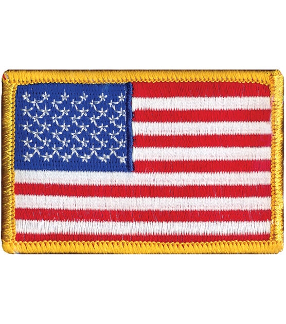 Wrights 2" x 3" American Flag Iron On Patch