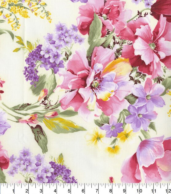 Hi Fashion Large Floral Premium Cotton Fabric, , hi-res, image 3
