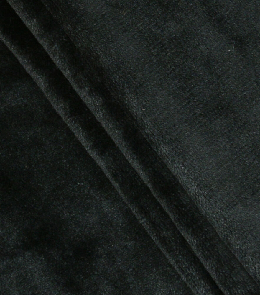 Sew Lush Fleece Fabric Solids, Black, swatch, image 49
