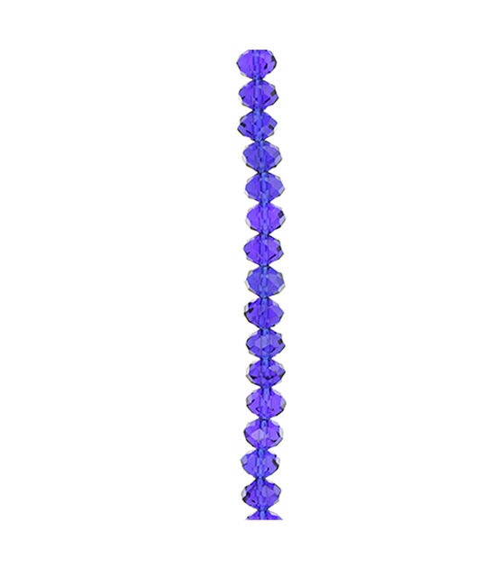 7" Sapphire Rondelle Glass Bead Strand by hildie & jo, , hi-res, image 2