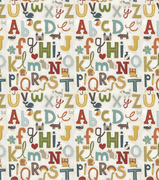 Springs Creative Alphabets Novelty Print Cotton Fabric, , hi-res, image 2