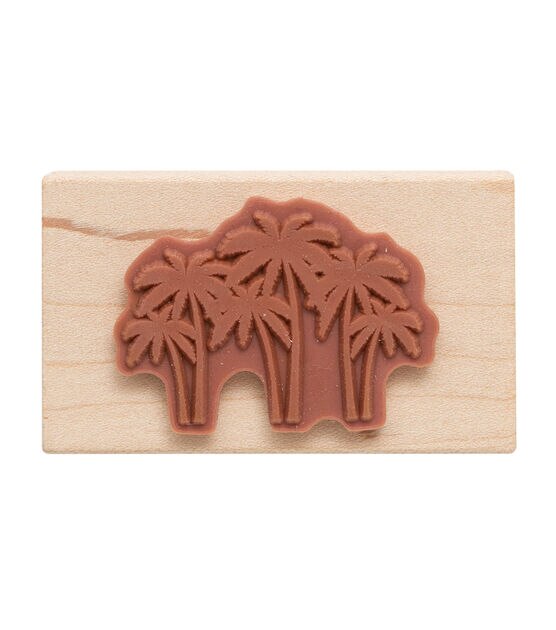 American Crafts Wooden Stamp Palm Trees