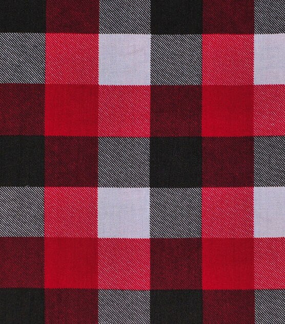 Large Red & Black Buffalo Check Christmas Cotton Fabric, , hi-res, image 2