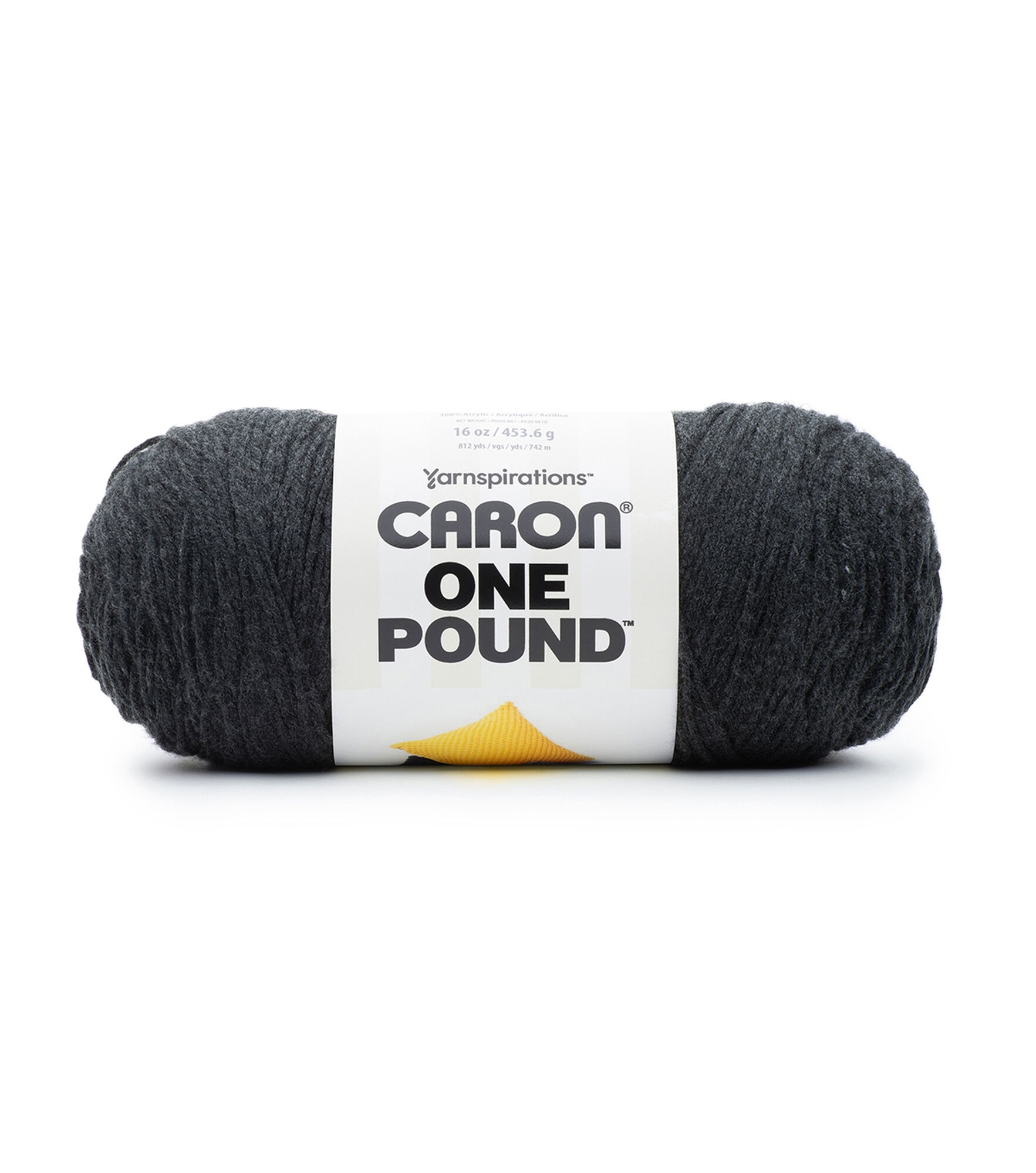 Caron One Pound 800yds Worsted Acrylic Yarn, Dark Grey Mix, hi-res