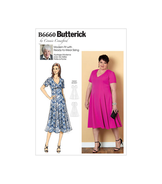 Butterick B6660 Size 2XL to 6X Misses & Women's Dress Sewing Pattern