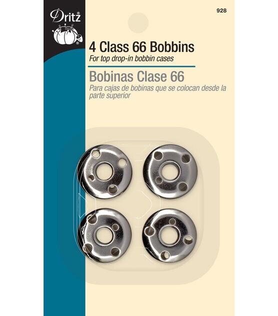 Dritz Class 66 Bobbins, Metal, 4pc