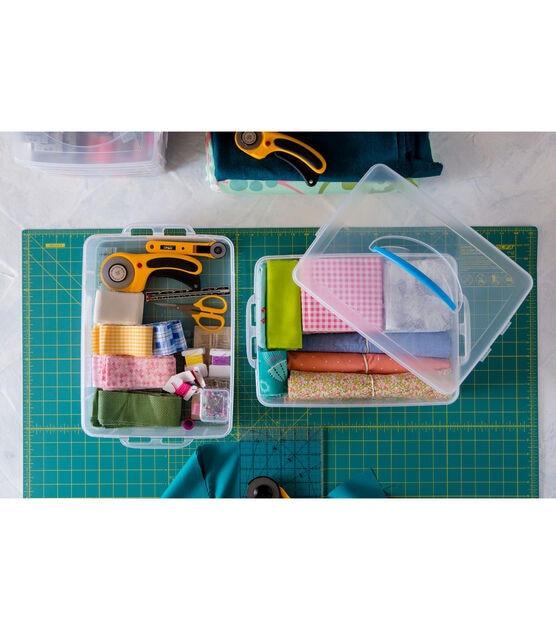 LOT:58G: Snapware Portable Gift Wrap and Crafting Table with Storage Loaded  with Tape, Ribbon Gift-wrap and More; Stackable Boxes, Bins and Much More