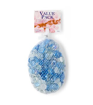 Panacea 42oz Blue Seaside Glass Gems - Bowl Fillers - Floral Craft Supplies & Materials