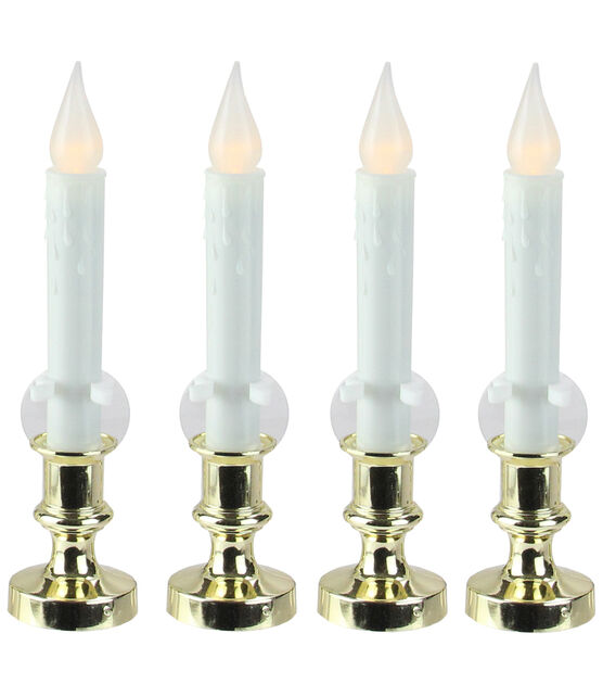 Northlight 8.5" White LED C5 Flickering Window Christmas Candle Lamp 4ct