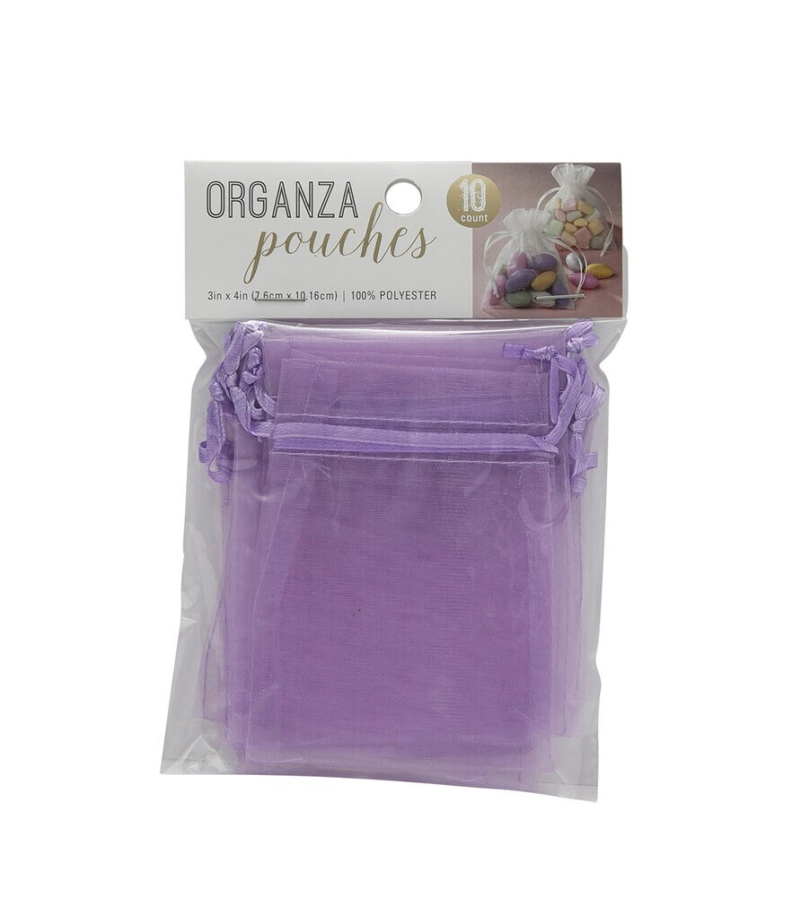 Wyla 3"x4" Organza Pouch 10pk, Iris, swatch