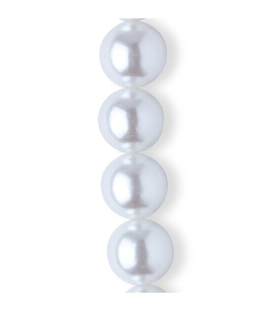 7" White Round Plastic Bead Strand by hildie & jo, , hi-res, image 3