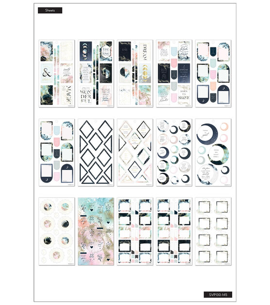 494pc Cosmic Watercolor Happy Planner Sticker Pack, , hi-res, image 2