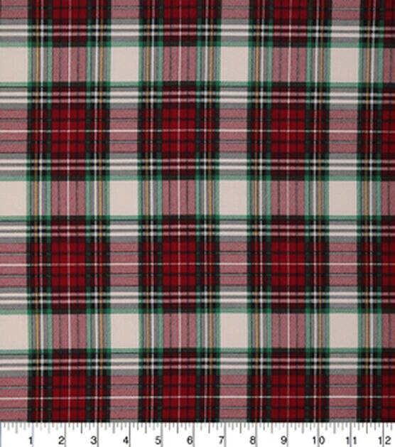 Large Lodge Plaid Christmas Cotton Fabric, , hi-res, image 2