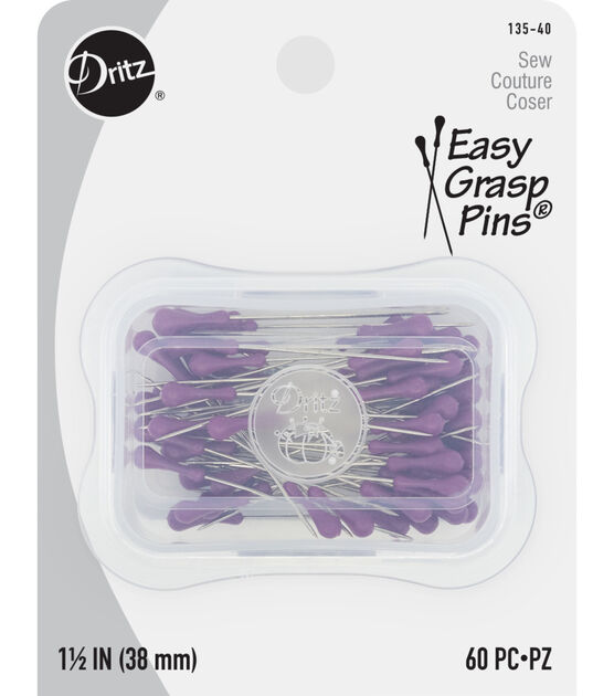 Dritz 1-1/2" Easy Grasp Pins, 60 Count