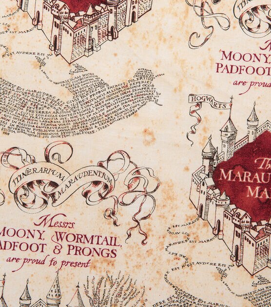 Harry Potter Quilt Cotton Fabric 44" Marauders Map, , hi-res, image 3