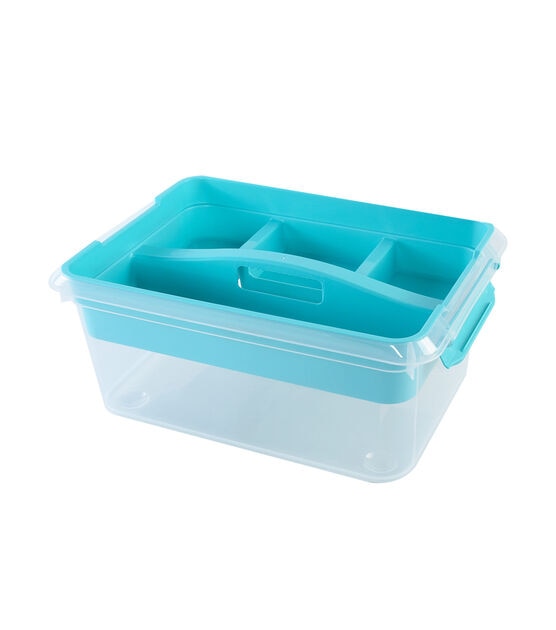 7" x 16" Latchmate Plastic Storage Bin With Compartments by Top Notch, , hi-res, image 4