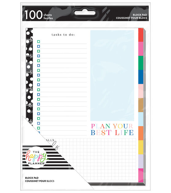 Happy Planner Classic 100 Sheet Bold and Bright Block Pad