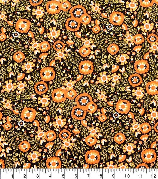Orange Prairie Floral Quilt Cotton Fabric by Keepsake Calico, , hi-res, image 2
