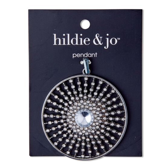 Silver Sunburst Pendant With Clear Crystal Beads by hildie & jo