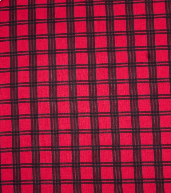 Red & Black Checks Quilt Cotton Fabric by Keepsake Calico, , hi-res, image 2