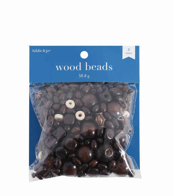 230pc Dark Brown Assorted Wood & Plastic Beads by hildie & jo