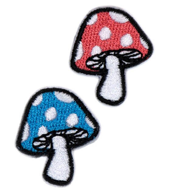 1" Mushrooms Iron On Patches 10ct by hildie & jo, , hi-res, image 2