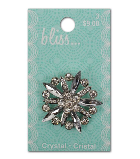 Bliss 1 1/2" Crystal Burst Shank Button