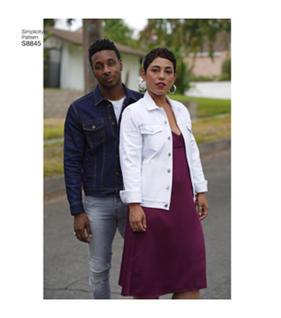 Simplicity S8845 Size XS to XL Men's & Women's Jacket Sewing Pattern, , hi-res, image 3