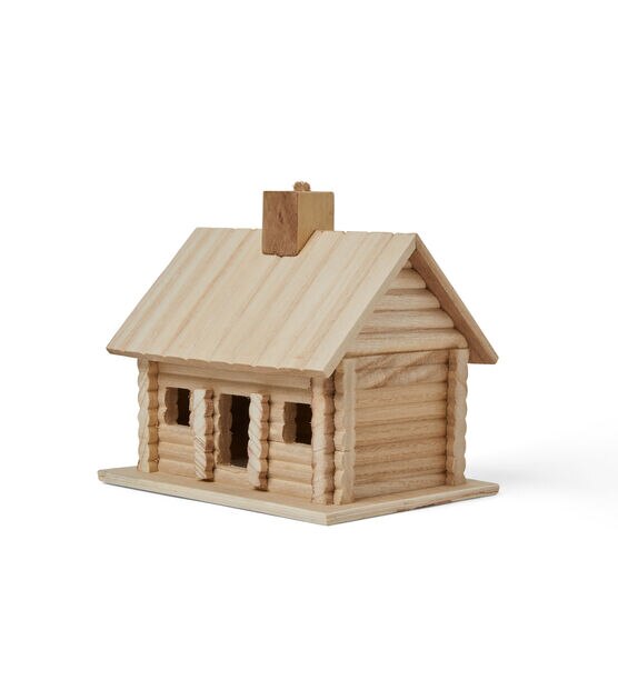 8" Wood Log Cabin Birdhouse With Chimney by Park Lane, , hi-res, image 2
