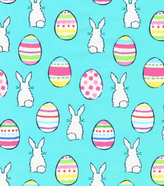 Robert Kaufman Bunny Tails And Easter Eggs Easter Cotton Fabric